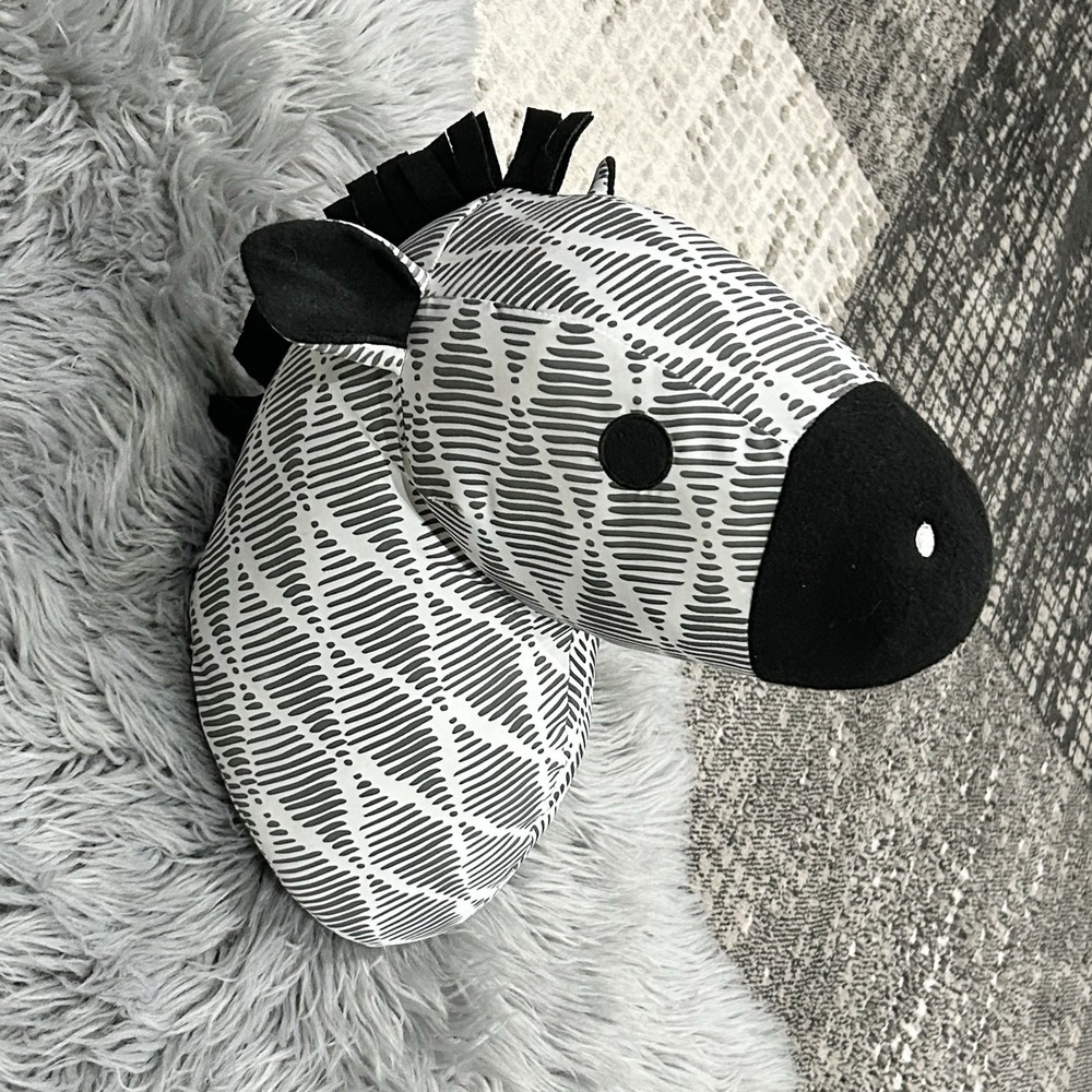 Nojo Fabric Zebra Head Wall Hanging Decor Nursery Child's Room